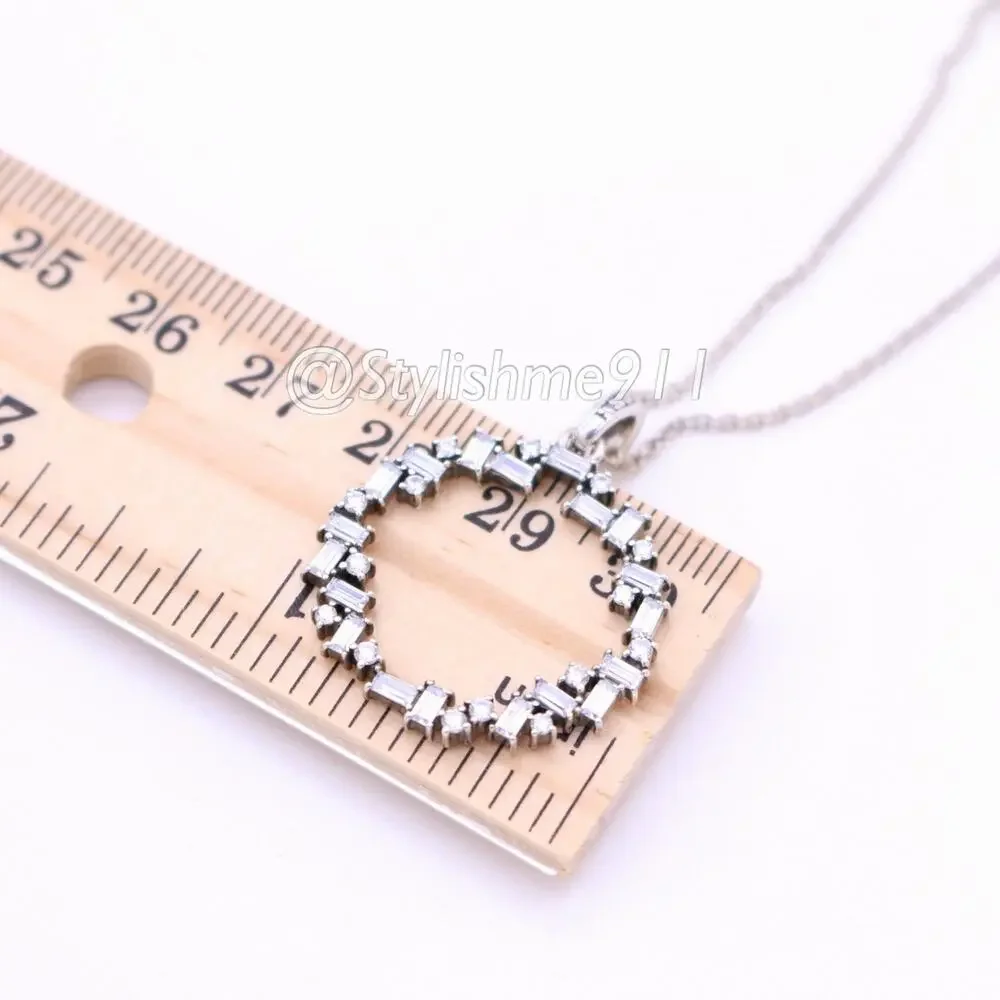 Authentic PANDORA Shards of Sparkle Necklace with Baguette Cut Zirconia